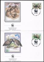 WWF Bagoly sor + 4 FDC + 4 CM WWF Owls set + 4 FDC + 4 CM