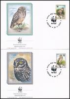 WWF Bagoly sor + 4 FDC + 4 CM WWF Owls set + 4 FDC + 4 CM