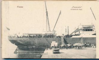 Quarnero, Kvarner Gulf; Crikvenica, Abbazia, Fiume. Belül Pannónia kivándorlási hajó - leporellofüze...