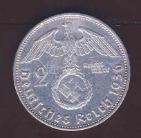 Német 3. Birodalom 1936E 2M Ag "Hindenburg" T:2-/3 R!