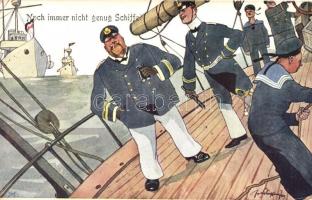 Noch immer nicht genug Schiffe! / K.u.K. Kriegsmarine. Mariners humour, B.K.W.I. 335-2. s: Schönpflug