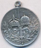 Osztrák-Magyar Monarchia ~1914. "Ferenc József / II. Vilmos - 1914 XII. 24." ezüstözött fé...
