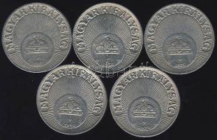 1926-1940. 20f 5klf db teljes sor T:3+ (1926+1927), 2+ (a többi)!