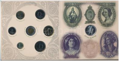 2007. 1Ft-100Ft 8klf db, szettben, benne "Berán Lajos és a pengő" Ag emlékérem (10g/0.999/...