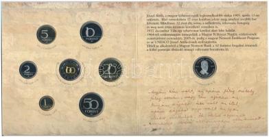 2004. 1Ft-100Ft (7xklf) forgalmi sor dísztokban, valamint 2004. 50Ft Cu-Ni "Magyarország az Eur...