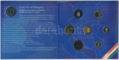 2004. 1Ft-100Ft (7xklf) forgalmi sor dísztokban, valamint 2004. 50Ft Cu-Ni "Magyarország az Eur...