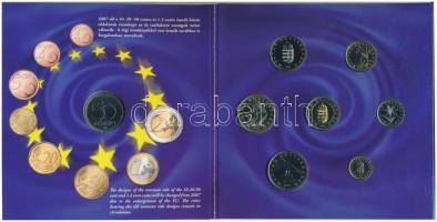 2004. 1Ft-100Ft (7xklf) forgalmi sor dísztokban, valamint 2004. 50Ft Cu-Ni "Magyarország az Eur...