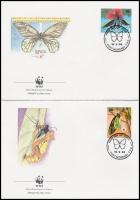 WWF: Butterfly set on 4 FDC WWF: Pillangó sor 4 db FDC-n