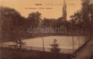 Fogaras, Fagaras; Tiszti teniszpálya, Fleiszig Jakab kiadása / Offiziers Tennisplatz / Officers tennis court (EK)