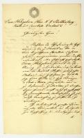 1855 Mosonmagyaróvár, A főispánhoz intézett kérelem német nyelven, 6kr szignettás papíron