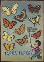 Tarka lepkék, kézzel festett. a Füles újság feladványának bemutatója