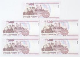 2007. 500Ft "EB" (5x) sorszámkövetők T:I