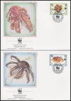 WWF: Coconut crab set on 4 FDC WWF: Pálmatolvaj sor 4 db FDC-n