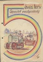 Ötéves terv 1948 Nagy Árpád grafika 20x30cm