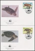 WWF: Teknősök sor 4 db FDC-n WWF: Turtles set on 4 FDC