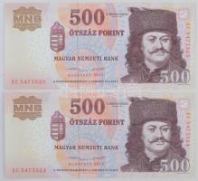 2013. 500Ft "EC" (2x) sorszámkövetők, nyomdai papírránc T:I