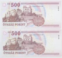 2013. 500Ft "EC" (2x) sorszámkövetők, nyomdai papírránc T:I