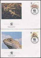 WWF: Lizard set on 4 FDC WWF: Gyík sor 4 db FDC-n