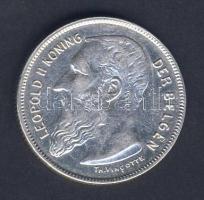 Belgium 1909. 2Fr Ag flamand nyelvű variáns pontok nélkül T:2- k