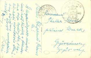 1940 Kolozsvár, Cluj; Mátyás király tér, szobor, automobilok / square, statue, automobiles, "Ko...