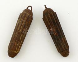 2 db fém órasúly, rozsdás. h: 15 cm