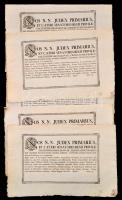 cca 1800-1900 Magyaróvár, 5 db kitöltetlen, nyomtatott főbírói hirdetmény, latin nyelven
