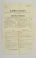 1858 Kaposvár, Hús- és süteményárak szabályozása a megyei iparűzők számára, német és magyar nyelven