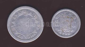 Holland Kelet India 1915. 1/4G Ag + 1920. 1/10G Ag T:3/4+