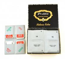 15 db 52 lapos francia kártyacsomag, Bridgeakademin feliratú műanyag tokban 16-ig sorszámozva, az 5. számú hiányzik.