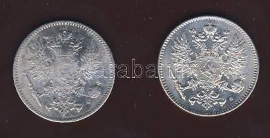 Finnország/Nagyhercegség 1892. 50P Ag T:3 + 1916. 50P Ag T:1