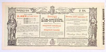 Ausztria / Bécs 1878. "Sorsjegy állam-sorsjátékra a közös hadsereg mozgósított tartalékosai s a...