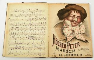 cca 1870 Régi ritka kottagyűjtemény szép borítólapokkal, benne a török-magyar indulóval