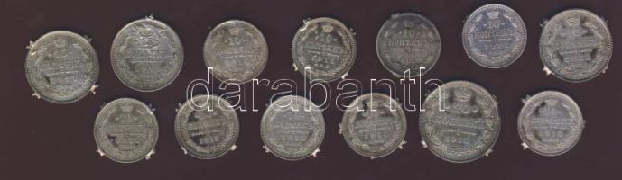 Oroszország 1914-1915. 10k Ag (9x) + 15k Ag (3x) + 20k Ag (1x) T:1,2 Mindegyik fülessel!