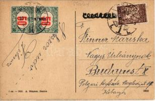 Zimony, Zemun, Semlin; Vasútállomás, gőzmozdony / Bahnhof / railway station, locomotive (EK) + portó