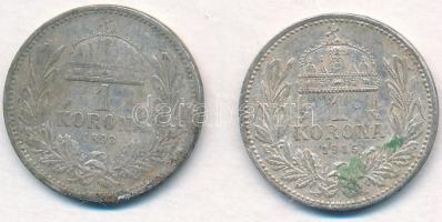 1893KB-1915KB 1K Ag "Ferenc József" (2x) T:2,2- ph., szennyeződés