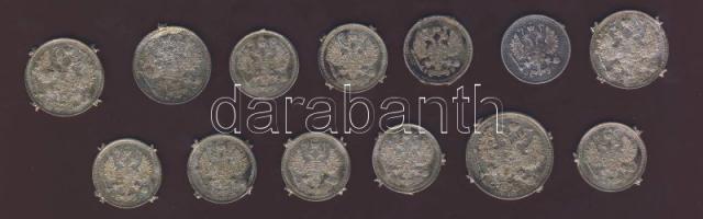 Oroszország 1914-1915. 10k Ag (9x) + 15k Ag (3x) + 20k Ag (1x) T:1,2 Mindegyik fülessel!