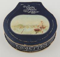 cca 1910 Violettes D'Abbazia H. Kielhauer nagyméretű bonbobos doboz Abbazia litografált portréjával / LArge bonbon box with litho image of Abbazia 23x22x6 cm