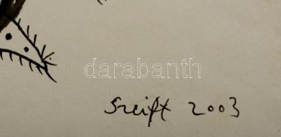 Szeift Béla (1944-2012): Élet születik, vegyes technika, papír, jelzett, 29×42 cm