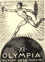 1936 Berlin, XI. Olympia / Dr. Illyés László kiadása, megemlékezés az olimpia megnyitójáról / Olympic Games, So. Stpl s: Márton Lajos