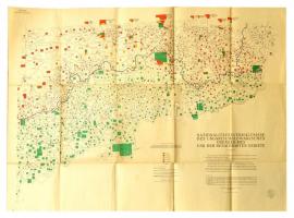 1942 Bp., A szlovák-magyar határ nemzetiségi  megoszlása, Magyar Földrajzi Intézet kiadása, szakadással, "TITKOS" jelzéssel, 114x82 cm