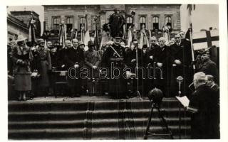 1938 Komárom, Komárno; bevonulás, Horthy Miklós, Purgly Magdolna, Imrédy Béla, Teleki Pál / entry of the Hungarian troops