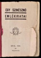 Egy színésznő emlékiratai. Pornográf történet. Temesvár, é.n., Kaviár, 79 p. Kiadói papírkötés, rossz állapotban. Készült 300 példányban.