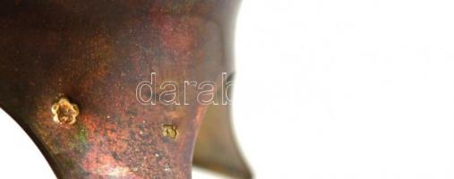 Ezüst(Ag) fűszertartó, sérült üvegbetéttel, jelzett, d: 6 cm, m: 3 cm, nettó: 33,3 g