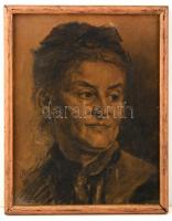 Benczúr jelzéssel: Férfi portré, ceruza, papír, üvegezett fa keretben, 39,5×30,5 cm