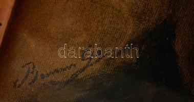 Benczúr jelzéssel: Férfi portré, ceruza, papír, üvegezett fa keretben, 39,5×30,5 cm