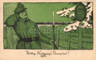 1916 Boldog Karácsonyi Ünnepeket! / WWI K.u.K. military christmas greeting card s: Daday (EK)