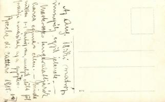 1915 Kotori-öböl, Bay of Kotor; Az augusztus 18-i matrózünnepély egyik jelenete. Mesterséges tengera...