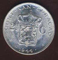 Curacao 1944. 2 1/2G Ag "Wilhelmina" T:BU