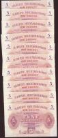Ausztria/nemz. megszállás 1944. 5Sch (10x) egymásutáni sorszámmal T:I