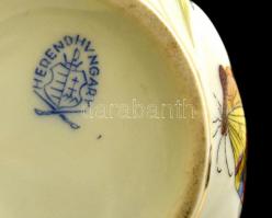 Herendi Viktória mintás bonbonier, kézzel festett, jelzett, kopásokkal, m: 8 cm